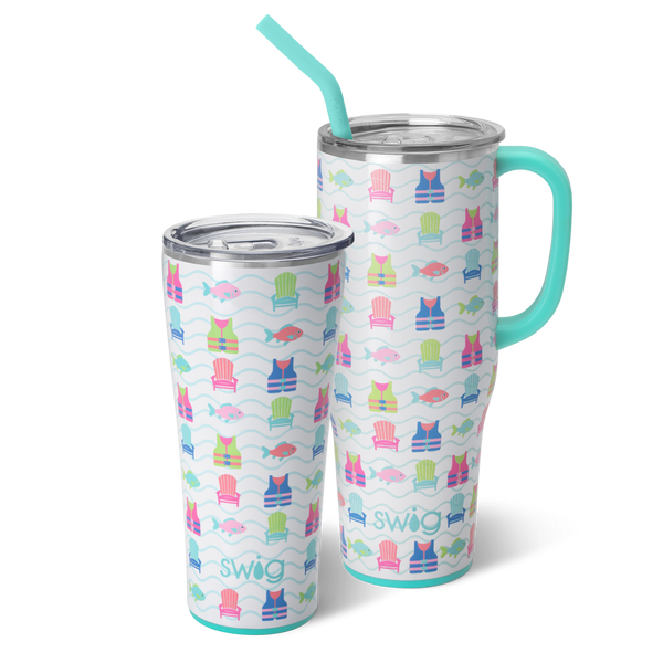 Swig Life Lake Girl Mega Set including a 32oz Lake Girl Tumbler and a 40oz Lake Girl Mega Mug