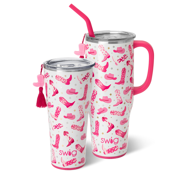 Swig Life Let's Go Girls Mega Set including a 32oz Let's Go Girls Tumbler and a 40oz Let's Go Girls Mega Mug