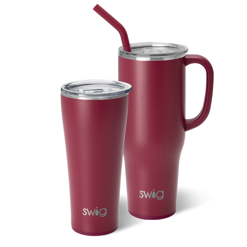 Swig Life Maroon Mega Set including a 32oz Tumbler and a 40oz Mega Mug