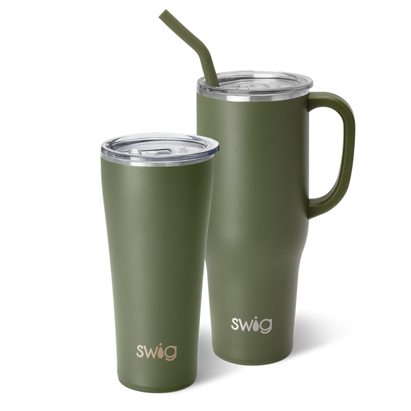 Swig Life Olive Mega Set including a 32oz Olive Tumbler and a 40oz Olive Mega Mug