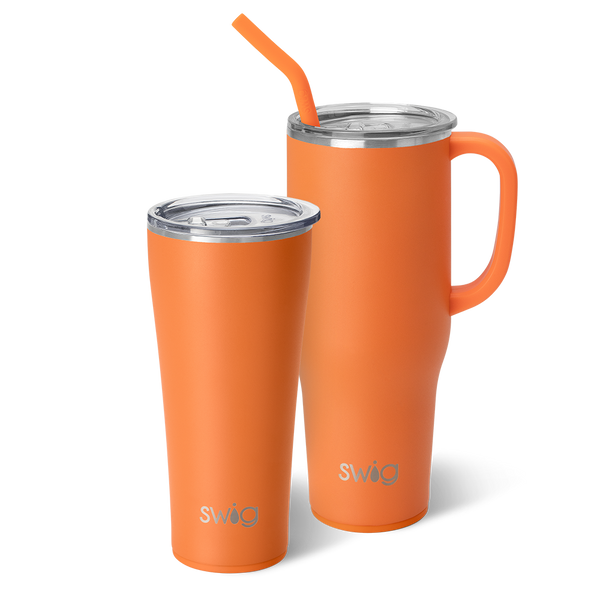 Swig Life Orange Mega Set including a 32oz Orange Tumbler and a 40oz Orange Mega Mug