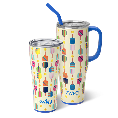 Swig Life Pickleball Mega Set including a 32oz Pickleball Tumbler and a 40oz Pickleball Mega Mug