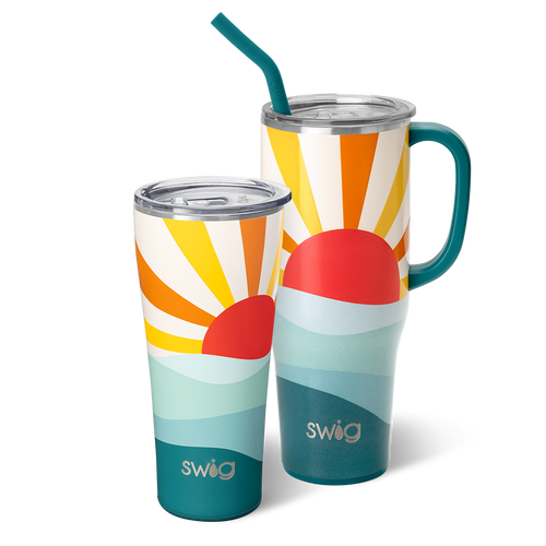 Swig Life Sun Dance Mega Set including a 32oz Sun Dance Tumbler and a 40oz Sun Dance Mega Mug