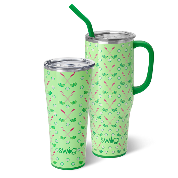 Swig Life Tee Time Mega Set including a 32oz Tee Time Tumbler and a 40oz Tee Time Mega Mug