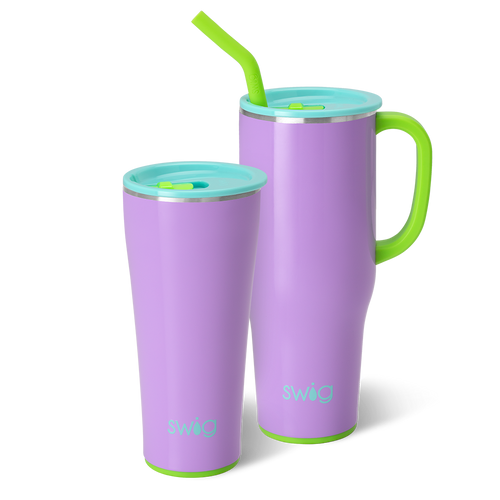 Swig Life Ultra Violet Mega Set including a 32oz Ultra Violet Tumbler and a 40oz Ultra Violet Mega Mug