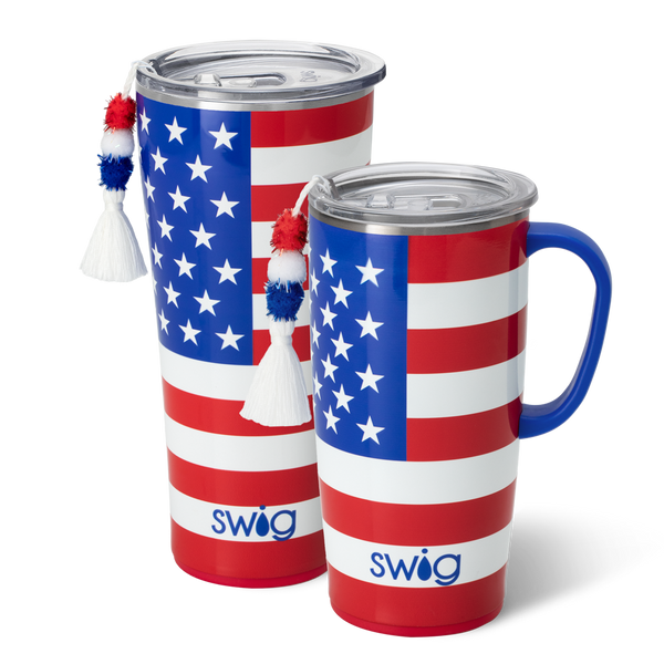 Swig Life All American XL Set including a 22oz All American Travel Mug and a 32oz All American Tumbler