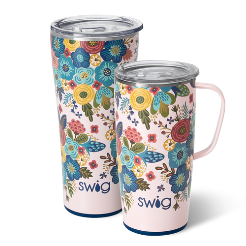 Swig Life Bella Rosa XL Set including a 22oz Travel Mug and a 32oz Tumbler