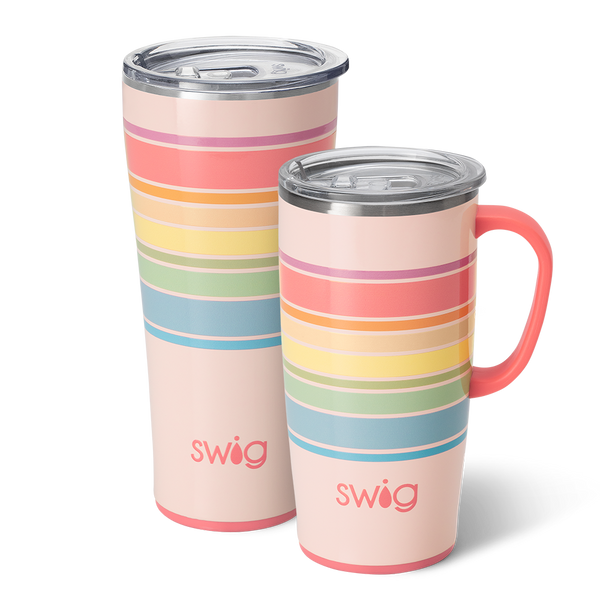 Swig Life Good Vibrations XL Set including a 22oz Good Vibrations Travel Mug and a 32oz Good Vibrations Tumbler