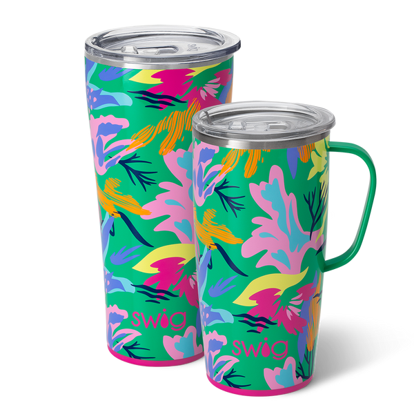 Swig Life Paradise XL Set including a 22oz Paradise Travel Mug and a 32oz Paradise Tumbler