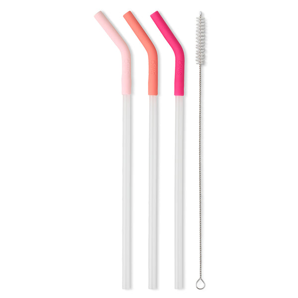 Blush/Coral/Hot Pink Reusable Straw Set (Mega Mugs)