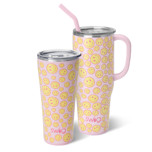 Swig Life Oh Happy Day Mega Set including a 32oz Oh Happy Day Tumbler and a 40oz Oh Happy Day Mega Mug