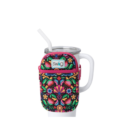 Swig Life Caliente Neoprene Mega Mug Pouch with Zipper on a White 40oz Mega Mug