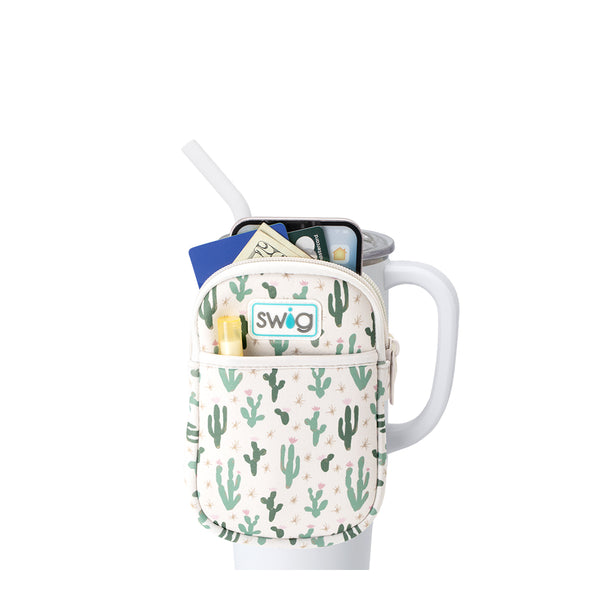 Swig Life Desert Child Neoprene Mega Mug Pouch with two pockets containing daily essentials