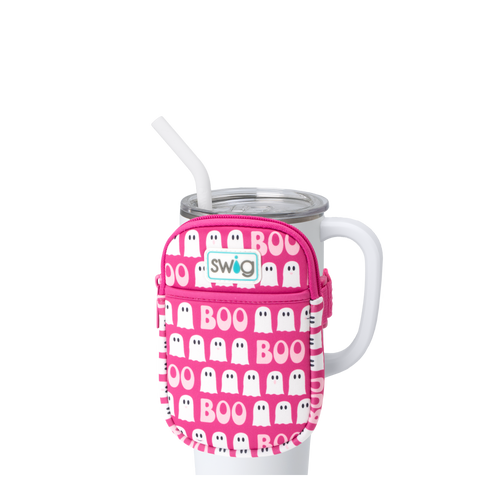 Swig Life Faboolous Neoprene Mega Mug Pouch with Zipper on a White 40oz Mega Mug