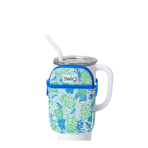 Swig Life Shell Yeah Neoprene Mega Mug Pouch with Zipper on a White 40oz Mega Mug