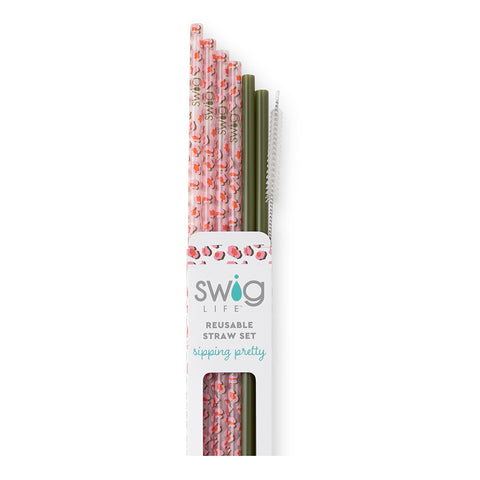 Santa Baby + Candy Cane Reusable Straw Set