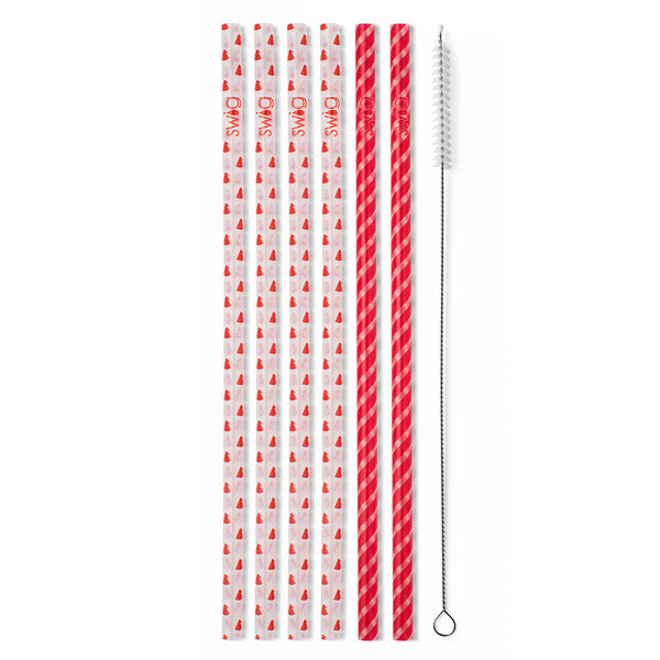 Swig Life Santa Baby + Candy Cane Reusable Straw Set without packaging