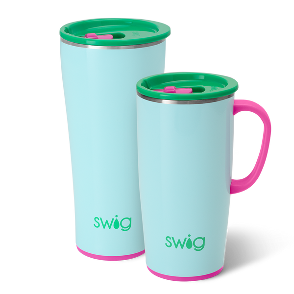 Swig Life Prep Rally XL Set including a 22oz Prep Rally Travel Mug and a 32oz Prep Rally Tumbler