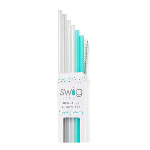 Rainbow + Aqua Reusable Straw Set