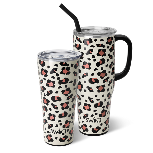 Swig Life Luxy Leopard Mega Set including a 32oz Luxy Leopard Tumbler and a 40oz Luxy Leopard Mega Mug